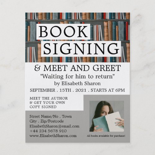 Book Display Writers Book Signing Advertising Flyer