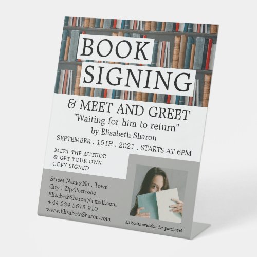 Book Display Writers Book Signing Advertising Pedestal Sign