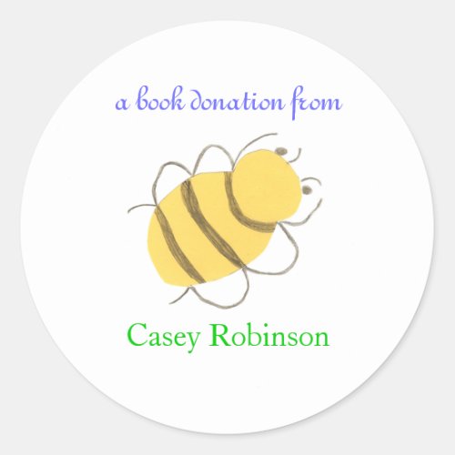 Book donation sticker _ bee