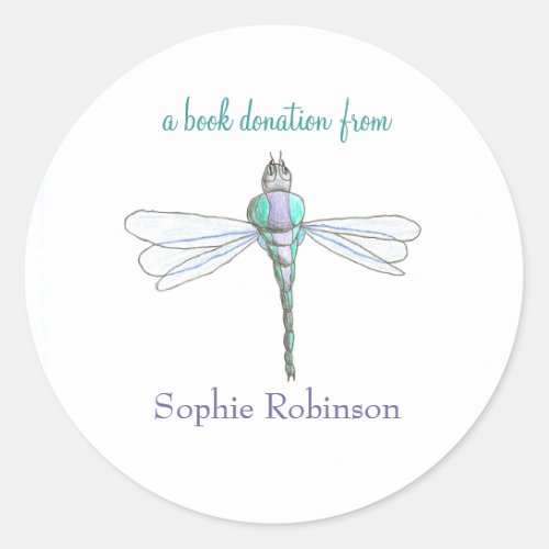 Book donation sticker _ dragonfly