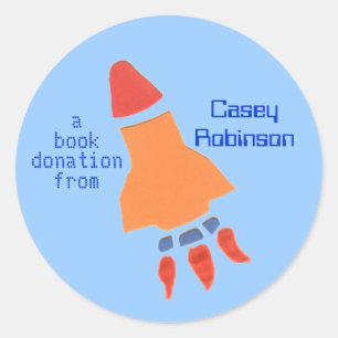Book donation sticker - rocket