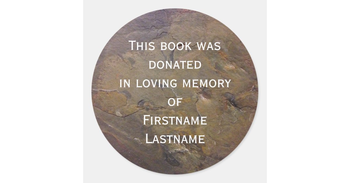 Book Donation Sticker Slate Zazzle