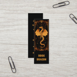 Book Dragon Bookmark Mini Business Card