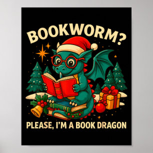 Book Dragon Christmas Reading Gift For Fantasy Lov Poster