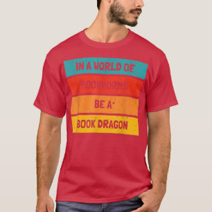 Book Dragon Design Librarian Book Lovers 84 T-Shirt