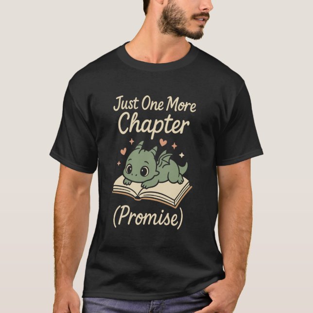 Book Dragon Fantasy Reader Cozy Reading Book Lover T-Shirt (Front)