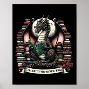 Book Dragon Yes I Really Do Need All These Books Poster