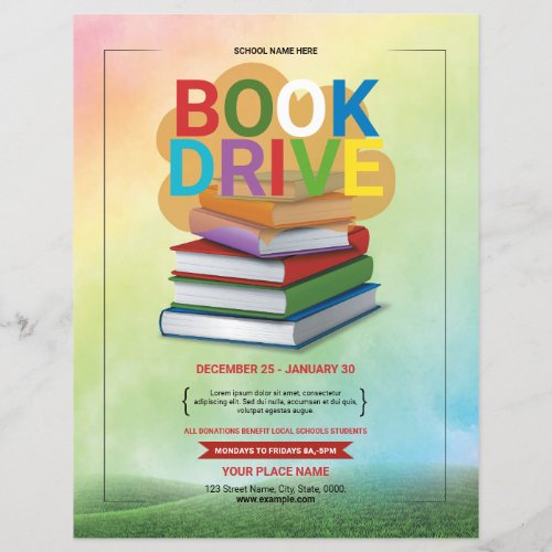 Book Drive Flyer Template