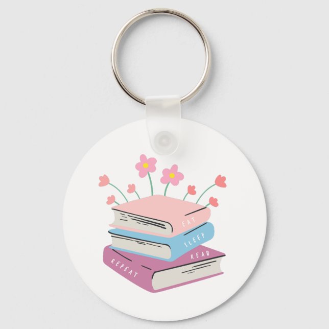 Book Eat Sleep Read Keychain (Front)