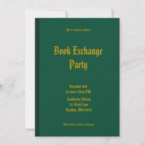 Book Exchange Party  Invitation