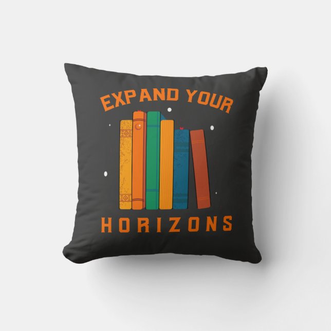 Book : Expand your horizon Throw Pillow (Front)