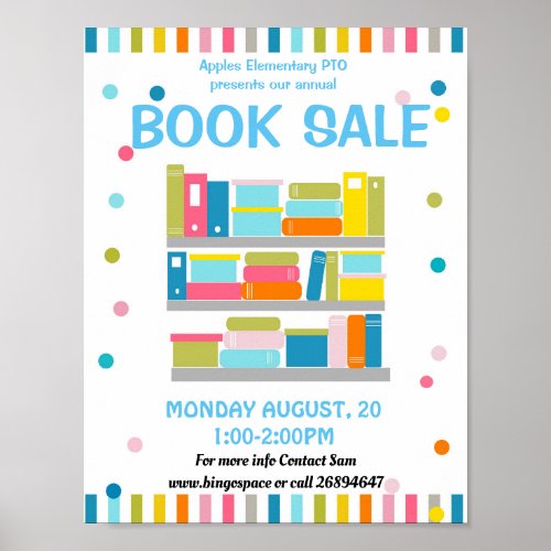 book fair book sale PTO PTA fundraising Poster