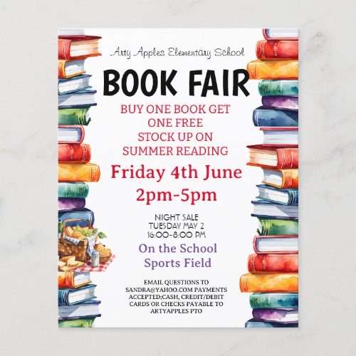 book fair fundraiser flyer
