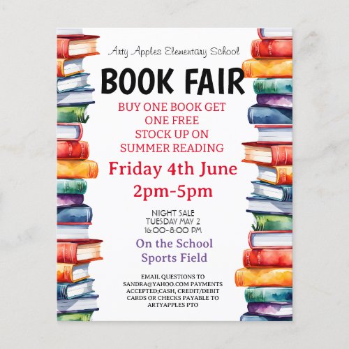 book fair fundraiser flyer