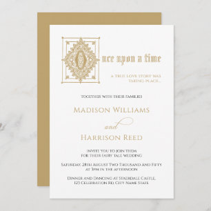 Book Fairy Tale One Upon a Time Library Wedding Invitation