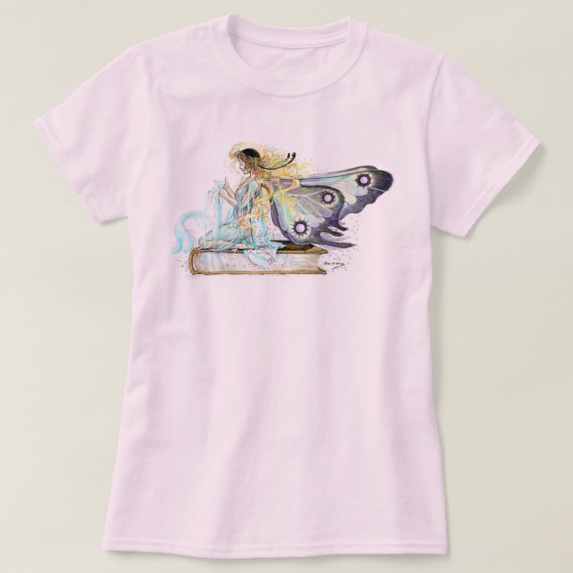 Book Fairy Vintage Art T-Shirt (Design Front)