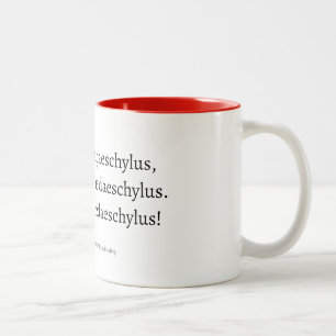 Book Falls from the Chair (Aeschylus) Two-Tone Coffee Mug
