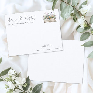 Book Floral Bridal Shower Advice Enclosure Card