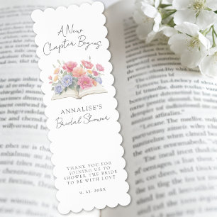 Book Floral Bridal Shower Bookmarks
