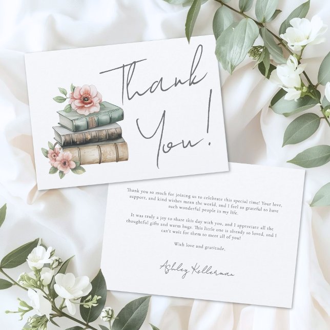 Book Floral Thank You Card (Book Floral Thank You)