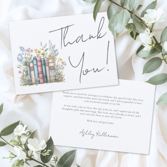 Book Floral Thank You Card (Book Floral Thank You Card)