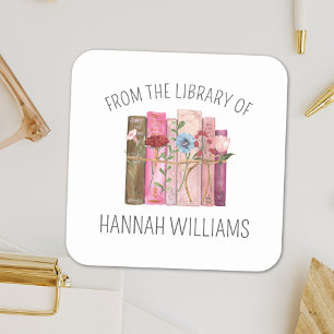Book Flower Pink From the Library of Bookplate
