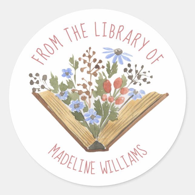 Book Flowers From the Library Of Bookplate Label (Front)