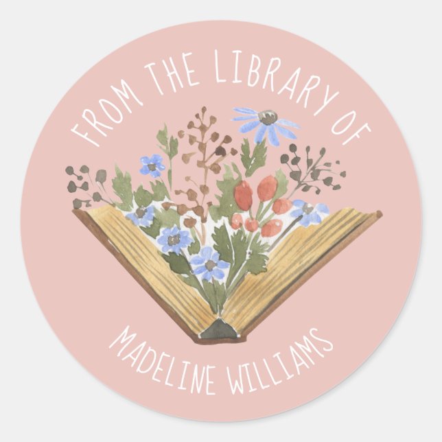 Book Flowers From the Library Of Bookplate Label (Front)