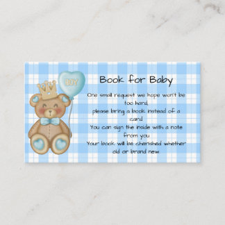 Book For Baby, Bear Baby Shower Insert