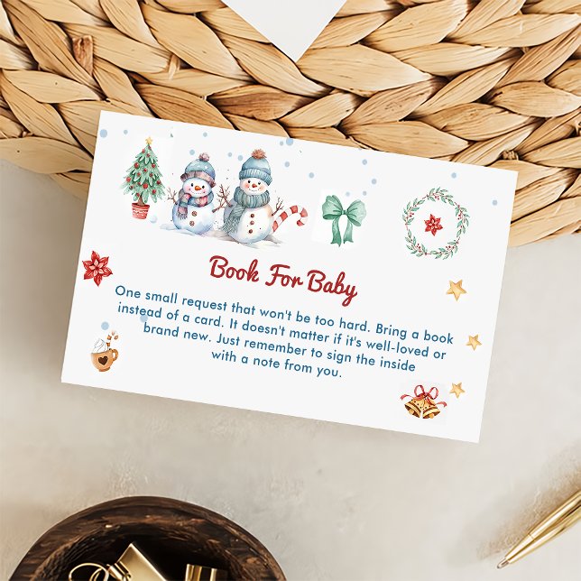 Book For Baby Christmas Snowman Party Enclosure Card (Creator Uploaded)