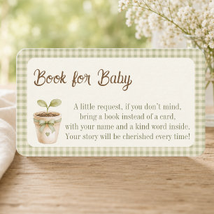 Book for Baby Little Sprout Baby Shower  Enclosure Card