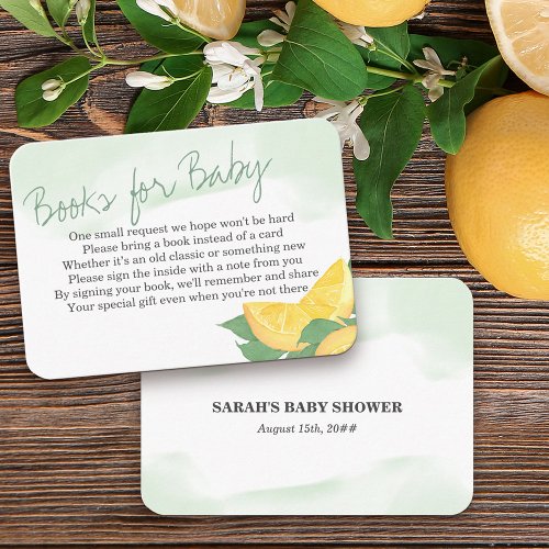 Book for Baby Poem Citrus Lemon Neutral Enclosure Card