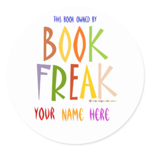 Book Freak Bookplate sticker