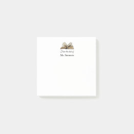 Book from the desk of teacher post-it notes