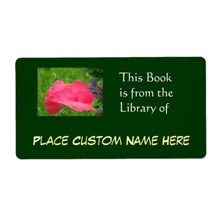 Book the Library of Custom Name Green Personalized Shipping Labels