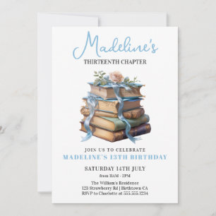 Book  Girl Birthday Invitation