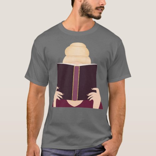 Book Girl Blonde hair 1 T_Shirt