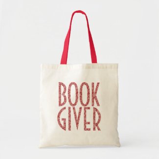 Book Giver-Cute Quote In Burgundy Red And White Tote Bag