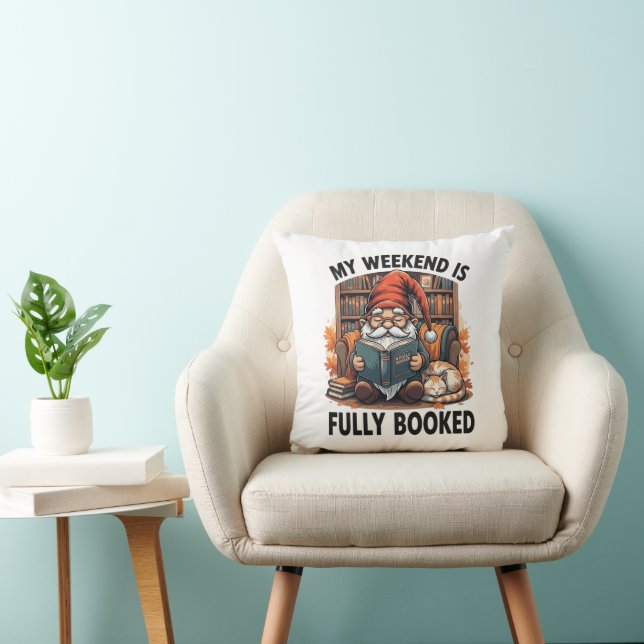 Book gnome design throw pillow (Chair)