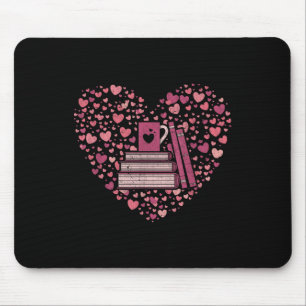 Book Heart Book Reader Gift Bookworm Nerd Love Rea Mouse Pad