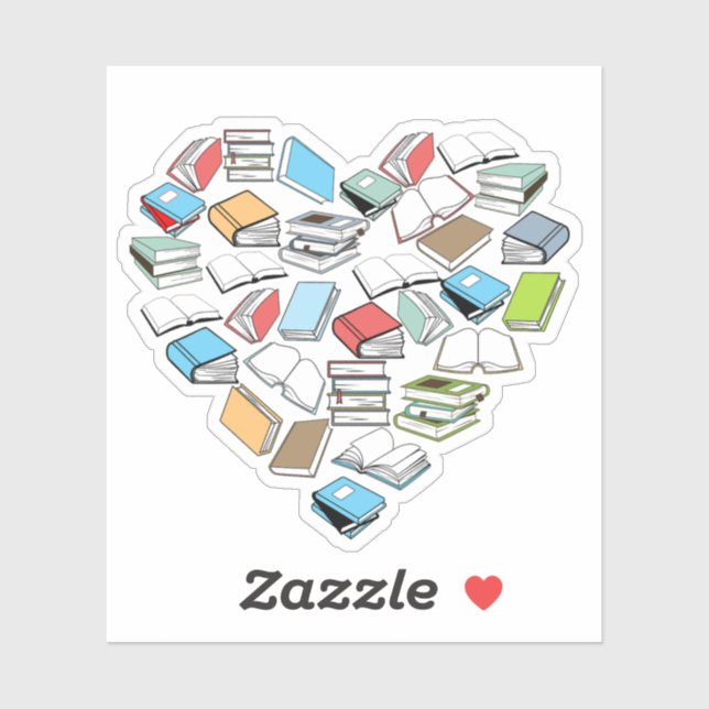 Book Heart Bookish Aesthetic Book Lover Sticker (Sheet)