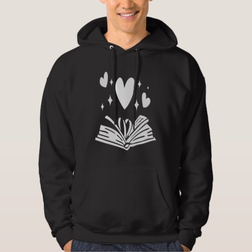 Book Heart Clothing Her Gift Book Lover Valentines Hoodie