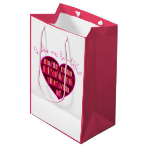 Book Heart Medium Gift Bag