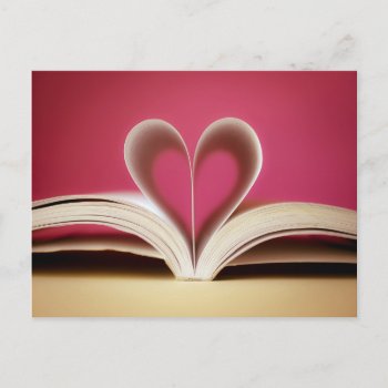 Book Heart Postcard by RosaAzulStudio at Zazzle