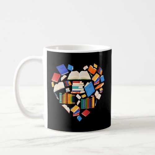 Book   Heart Shape Reading Club Librarian Bookworm Coffee Mug