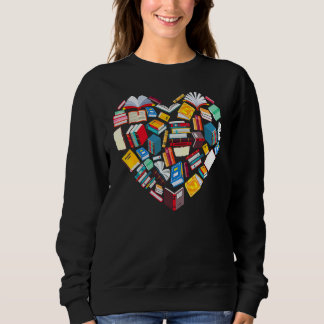 Book  Heart Shape Reading Club Librarian Library Sweatshirt