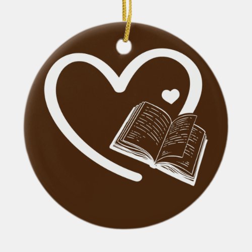 Book Hearts Bookworm Book Reading Book Lover Book Ceramic Ornament