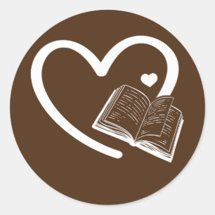 Book Hearts Bookworm Book Reading Book Lover Book Classic Round Sticker