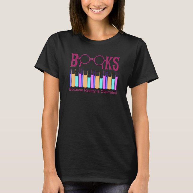 Book   I Love Reading Library Novel Reader T-Shirt (Front)