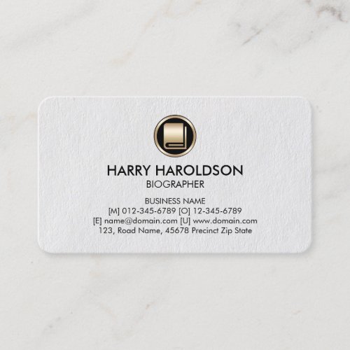 Book Icon Biographer Premium Business Card